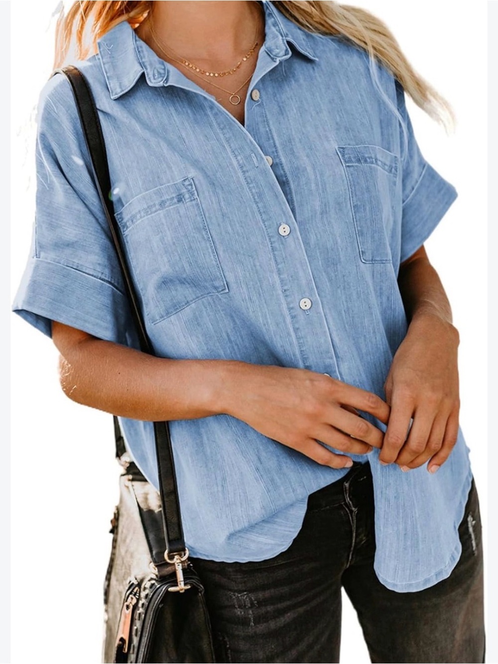 Chambray Button-Up Shirt